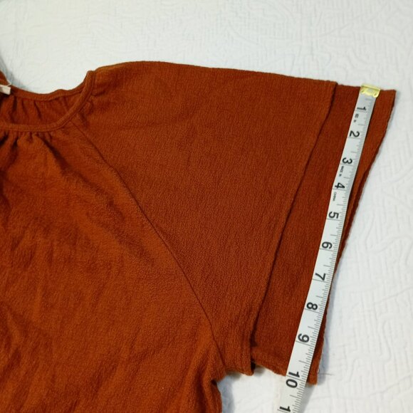 a.n.a A New Approach Womens Rust Blouse Size XXL With Bell Sleeves - Picture 9 of 11